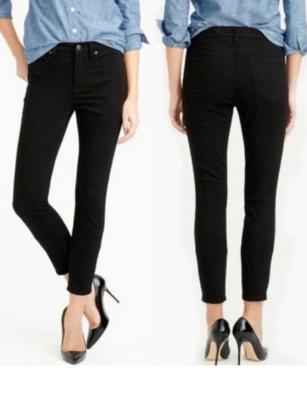 J. Crew Black Cropped Slim Ankle Jeans Size 29